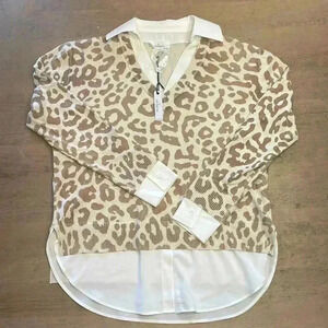 NWT Milano sweater with blouse collar, size Small